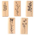 thumbnail image 4 of kurtrusly Stamp Rectangular Wood Rubber Scrapbooking Stamp DIY Flower Printing Photo Album Seal, Type 1, 4 of 6