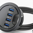 thumbnail image 2 of USB Hub Card Reader Computer USB Desktop Docking Station 3.0 Quad Port HUB Desktop Hub Splitter,1set * USB3.0 4-port HUB hubs, 2 of 6