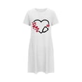 thumbnail image 5 of Pyjama de Mariée pour Femmes, Chemise de Nuit Confortable à Manches Courtes, Chemises de Sommeil, Tenue d'Intérieur, Courte Robe de Nuit, Mignonne Robe de Maison à Motif, Tenue d'Intérieur, Chemise de Nuit Blanche m, 5 of 5