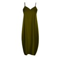 thumbnail image 2 of Robes d'Été pour Femmes Décontractées Grande Taille Uni Col Bretelles Gilet Ligne A Longue Robe Maxi avec Poche, 2 of 3