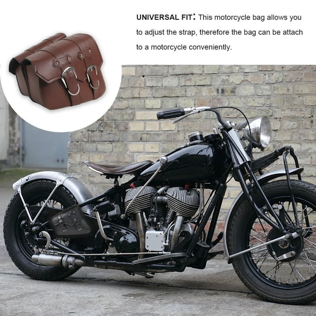 Baohd Universal Motorcycle Wallets Cards Money Large Capacity Saddle Storage Bag Portable Adjustable Side Pack Tool Bags Set 2 Brown 1 Pair