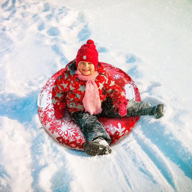 C Snow Tube For Winter Inflatable 32 Inch Heavy Duty Snow Sleds For Kids And Adults