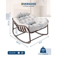 thumbnail image 3 of Kojooin Oversized Papasan Rocking Chair for Patio, Heavy Duty Rattan Egg Lounge Chair with Cushion and Metal Frame, 3 of 7