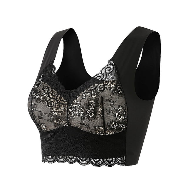 DPTALR Woman's Lace Beauty Back Solid Strap Wrap Plus Size Bra Underwear