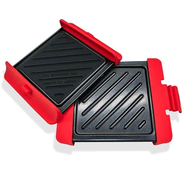 fastboy 2Pcs Rapid Heating Barbecue Trays Non-stick Baking Trays for Microwave Oven