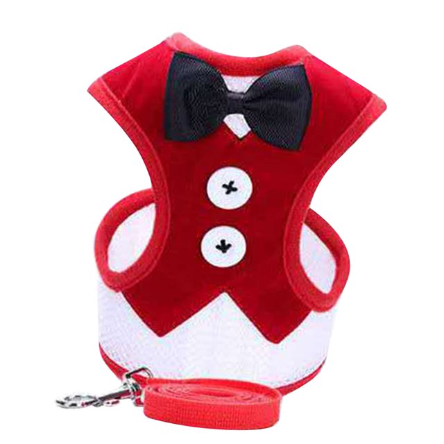 <p>Dog Harness Leash, Durable Bow Tie Sturdy Pet Vest Traction Rope Set Comfortable Breathable Colorful For Walking</p>