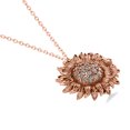 thumbnail image 5 of Sunflower Diamond Pendant Necklace 14k Rose Gold (0.19ct), 5 of 5