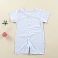 thumbnail image 4 of Tumotour Rompers for Toddler Outfits Soft Fashion Button Down Newborn Clothes Spring Casual Short Sleeve Jumpsuits Solid Color Onesie Bodysuits for Infant Baby Boy Girl, 4 of 4
