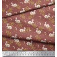 thumbnail image 2 of Soimoi Poly Georgette Fabric Dot,Leaves & Rabbit Animal Fabric Prints By Yard 42 Inch Wide, 2 of 3