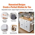 thumbnail image 2 of KFFKFF Mobile Kitchen Cart with Sturdy Wood Surface, 35.4" Broad, Equipped with Storage Compartment, Movable Dining Table Incorporating Spice Holder, Towel Hanger, and Compartment, 2 of 9