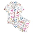 thumbnail image 3 of Pyjama en Satin pour Tout-Petits Garçons, Ensemble de Hauts à Boutons à Imprimé Graphique, Ensemble de Pyjama Classique, Pyjama pour Filles 2T 3T, 3 of 4
