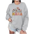 thumbnail image 1 of Culottes pour Femmes Femmes Manches Longues Chandails Maman Col Rond Chandail Ample Léger Blouse Hauts TP Gris, 1 of 7