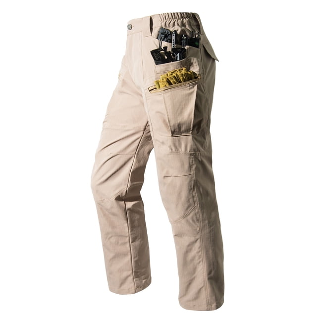 NTACZA Pantalon Imperméable pour Hommes Cargo de Randonnée Jaune Pantalon de Travail Ripstop à Fermeture Éclair Extérieur Pantalon Tendance Homme TG