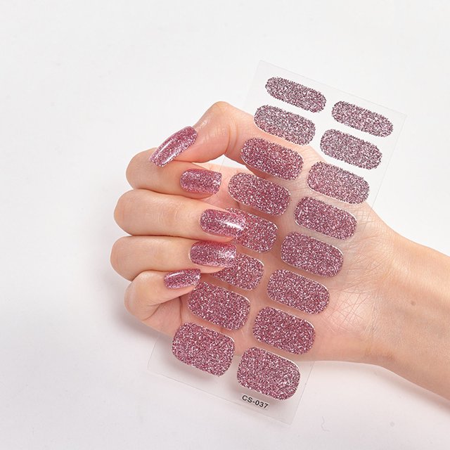 EGNMCR 16 Small Nail Art Stickers Solid Color Glossy Nail Stickers Nail Sticker