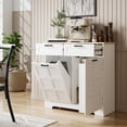 thumbnail image 2 of HOMCOM Tilt Out Trash Cabinet, Kitchen Island with Garbage Cabinet, White, 2 of 10