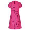 thumbnail image 3 of Robes pour Femmes Grande Taille à Col en V, Manches Courtes, Décontractées d'Été, à Étages, Coupe Ample, à Empiècements, Coupe Droite, Longueur Midi, 3 of 5
