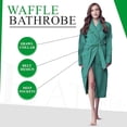 thumbnail image 2 of Canadian Linen Women Shawl Collar Terry Waffle Bathrobes Soft Absorbent Cotton Bathrobes for Shower bath Womens Spa & Salons Lounge Robes, Large, Teal, 2 of 7