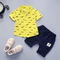 thumbnail image 2 of MIASHUI Toddler Boy Cotton Summer Short Sleeve T-Shirt and Short Set,Yellow,2-3 Years, 2 of 8