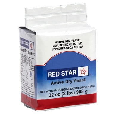 Red Star Levure Sèche Active - Emballage de 908 g (2 lb), Présentant un design Rouge, Blanc et Bleu avec Étiquetage Bilingue en Anglais, Français et Espagnol. Cette Levure Sans Gluten, Sans OGM Est Idéale pour Cuire des Pains, des Croûtes de pizza et des Pâtisseries. la Taille en Vrac Convient aux Boulangers à Domicile et aux Cuisines Commerciales, Offrant une Levée et une performance Constantes.