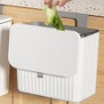 thumbnail image 2 of veasfak Countertop Stable Hanging Waste Bin Portable Waste Bin Small Kitchen Compost Bin White 7L, 2 of 9