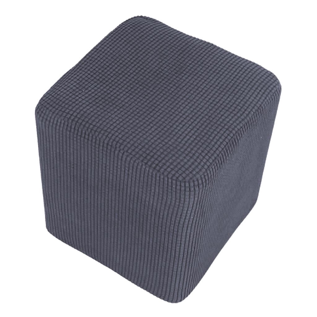 yuksok Housse Extensible pour Repose-Pieds Pouf Rectangulaire Housse de Repose-Pieds Gris 10gris
