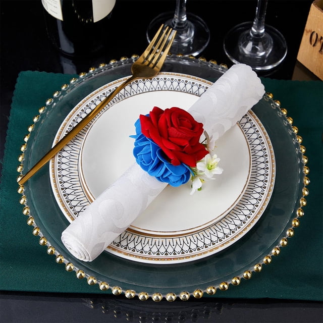 Yhmxh Kitchen Gadgets,Home and Kitchen,Independence Day Party Table Napkin Rings-Patriotic Decorations For Celebrations Banquet Napkin Clasp