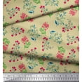 thumbnail image 2 of Soimoi Tissu Poly Georgette Feuilles & Fleurs Roses Imprimé Floral 1 Yard 42 Pouces de Large, 2 of 3