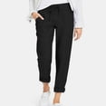 thumbnail image 2 of Birdeem Womens Solid Color Drawstring High Waist Pocket Loose Large Size Cotton Casual Pants, 2 of 6