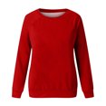 thumbnail image 4 of CEHVOM Mode Femmes Décontracté Manches Longues Col Rond Uni Chandail pour Dames Hauts Blouse Liquidation, 4 of 4