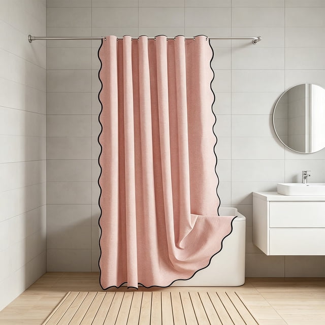 Grand Rideau de Douche en Polyester Imperméable avec Oeillets Inoxydables, 70,87 X 78 Pouces, Couleurs Multiples, Facile à Installer et à Nettoyer