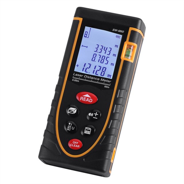 Mesureur de Distance Numérique Portatif SNDWAY Auto-Étalonnage Longueur/aire/volume