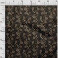 thumbnail image 3 of oneOone Velvet Brown Fabric Floral Craft Projects Decor Fabric Printed By The Yard 58 Inch Wide, 3 of 5