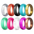 thumbnail image 1 of Silicone Rings Simple Crystal Rubber Ring Wedding Ring Band for Women Men, 1 of 10