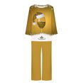 thumbnail image 4 of Pisexur Pyjamas de Noël pour Femmes Ensemble Deux Pièces Tendance Vacances Verres à Vin Rouge Imprimé Pjs Décontractés Manches Longues Col Rond Hauts Pantalons de Pyjama Vêtements de Nuit, 4 of 4