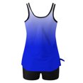 thumbnail image 5 of FAVIPT Bathing Suits for Women Modest Tummy Control Printed Swimwear Two Piece Athletic Tank Top with Shorts Blue,M, 5 of 5