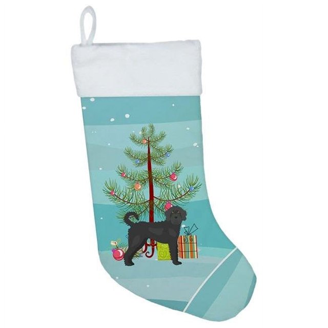 Carolines Treasures CK3847CS Black Labradoodle Christmas Tree Christmas Stocking, Large, Multicolor