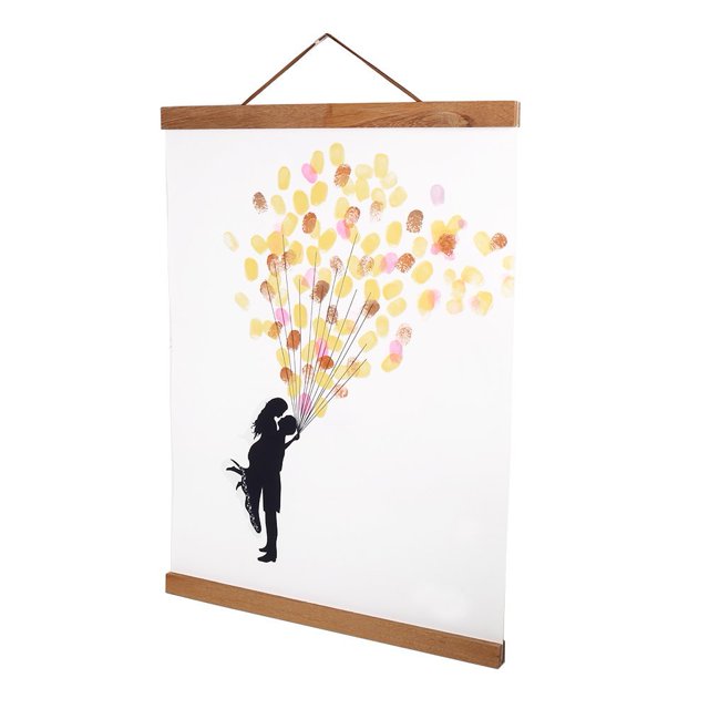HURRISE Modern Magnetic Wooden Photo Frame DIY Custom Poster Scroll Prints Artwork Hanger Teak Wood