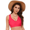 thumbnail image 3 of Huesdet Haut de Bikini pour Femmes Bretelles Spaghetti Réglables Haut de Maillot de Bain Col Rond Rembourré (Rouge Melon D\'eau, m), 3 of 9