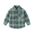 thumbnail image 1 of Tranfacy Chemises à Carreaux à Boutons pour Enfants à Manches Longues Col Rabattu Manteau d'Automne et Couche de Base, 1 of 3