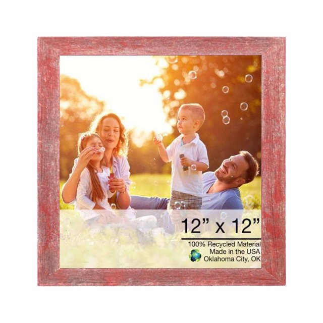 homeroots home decor 386529 20" x 24" Rustic Farmhouse Red Wood Frame