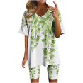 thumbnail image 2 of Blouses pour Femmes, Ensembles de Blouses Décontractées à Manches Courtes Imprimées et Col en V pour Femmes, 2 of 4