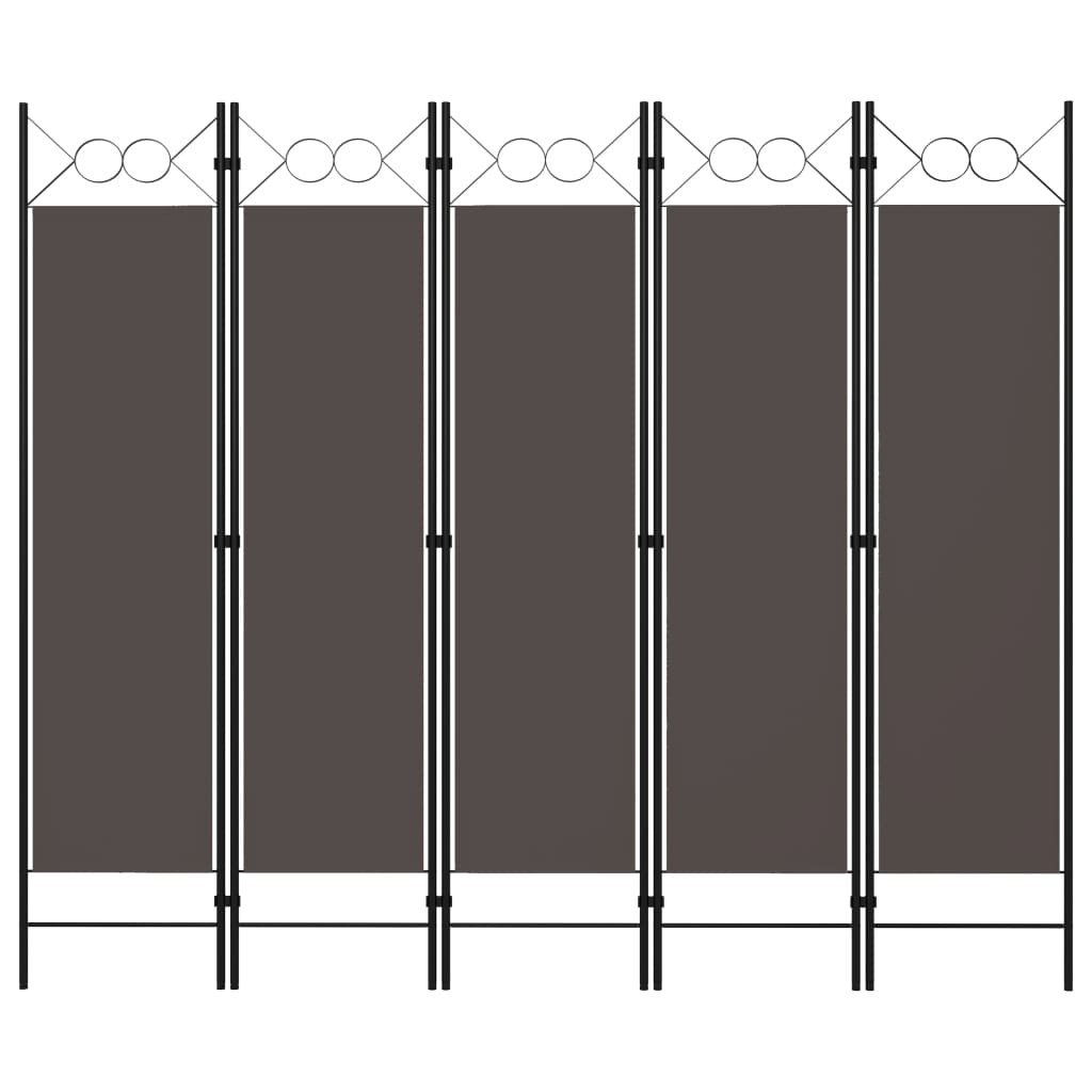 vidaXL Paravent à 5 Panneaux Anthracite 200x180 cm