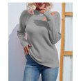 thumbnail image 2 of U.Vomade Turtleneck Chunky Long Sleeve Sweaters Tops Color Block Knitted Pullover Jumper, 2 of 5