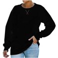 thumbnail image 1 of Lolmot T-shirt Ample pour Femmes Manches Longues Blouse Col Rond Hauts Décontractés Chandail en Molleton, 1 of 1