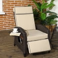 thumbnail image 2 of Outsunny Outdoor Recliner Chair with Adjustable Backrest, Cushion, Khaki, 2 of 10