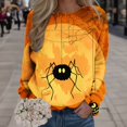 thumbnail image 2 of Pull pour Femmes Imprimé Col Rond Sweat-Shirt Ajusté Pull Mode Manches Longues Chemises d'Entraînement Blouse Ample, 2 of 4