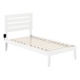 thumbnail image 2 of AFI Oxford Lit Plateforme Simple en Bois Massif avec Station de Recharge USB, Blanc, 2 of 7