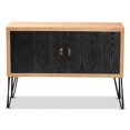 thumbnail image 3 of Bowery Hill Modern Engineered Wood/Metal Storage Cabinet in Black/Walnut, 3 of 9