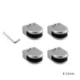 thumbnail image 1 of 4pcs Glass Clip Fish Mouth Adjustable Railing Bathroom Shelf Stair Handrail Glass Fence Clip Stainless  Fixing Bracket silver 44*24*53mm, 1 of 6