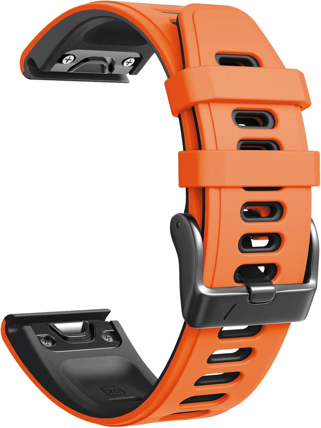 Tianle Compatible with Fenix 6S Pro watchbans for Fenix 6S/Fenix 7S/Fenix 5S/5S Plus/D2 Delta S Smartwatch (Orange-Balck)